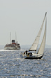 P.S. Waverley and yacht on Clyde
