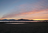 winter setting sun over Bute