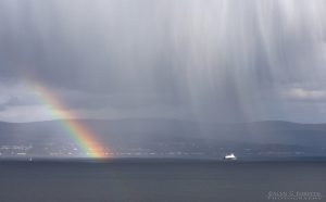Rainbow and showers over Clyde