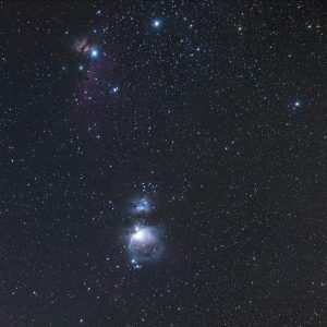 Flame & Horsehead & Orion Nebula in Orion Constellation